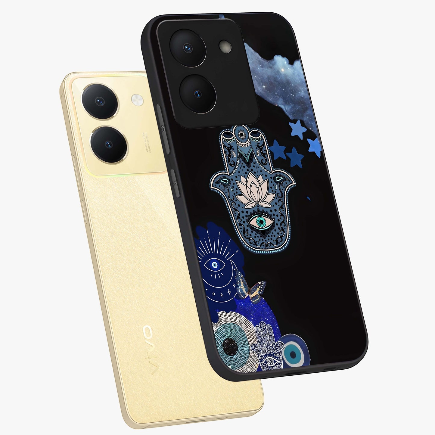 Mystic Hand Aura Glass Case displayed in angled mockup highlighting magical aura design with spiritual aesthetic style.