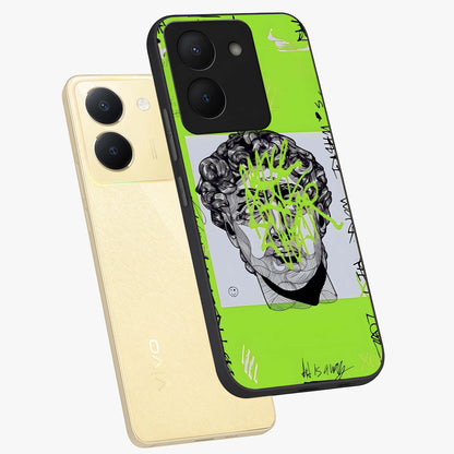 Neo Graffiti Rebellion Glass Case displayed in angled mockup highlighting urban street art design with rebellious aesthetic.