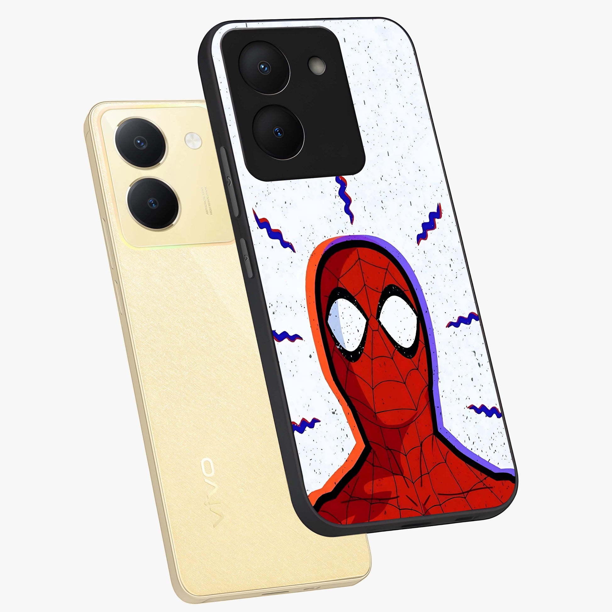Omg Spiderman Glass Case displayed in angled mockup highlighting dynamic hero illustration with action comic aesthetic.