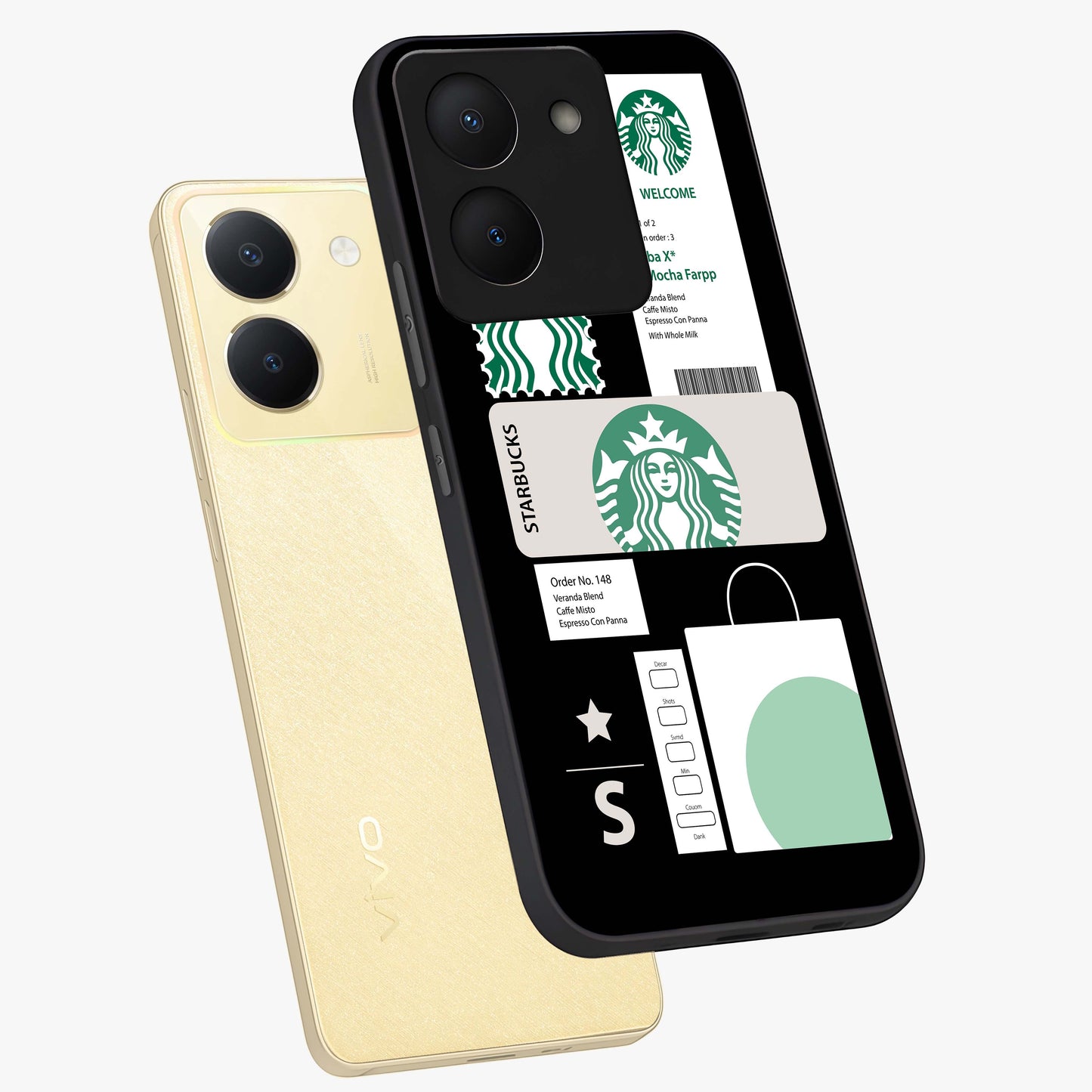 Starbucks Mocha Glass Case displayed in angled mockup highlighting stylish mocha themed design with cozy café aesthetic.