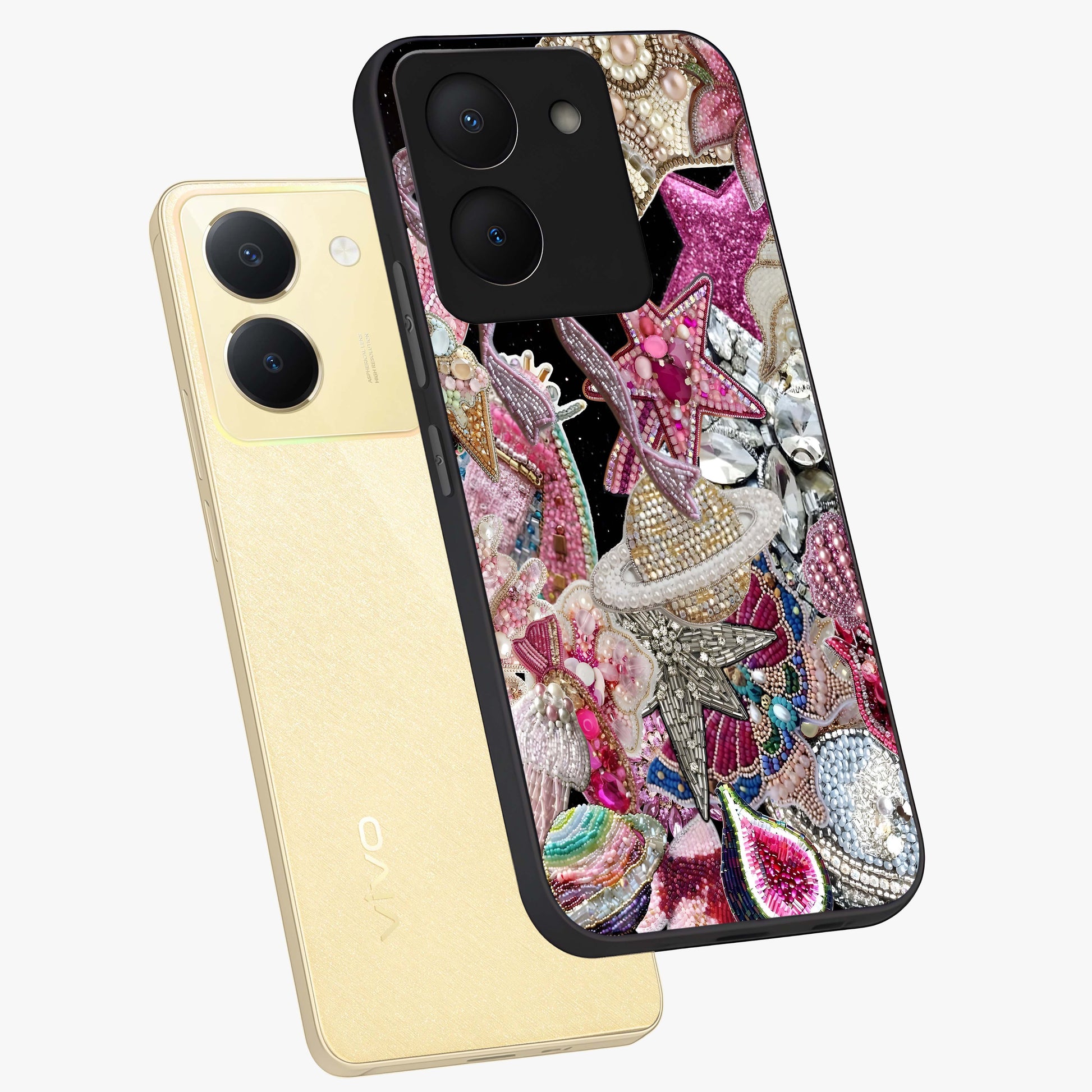 Starlit Jewel Dream Glass Case displayed in angled mockup highlighting glowing celestial jewel design with dreamy aesthetic.