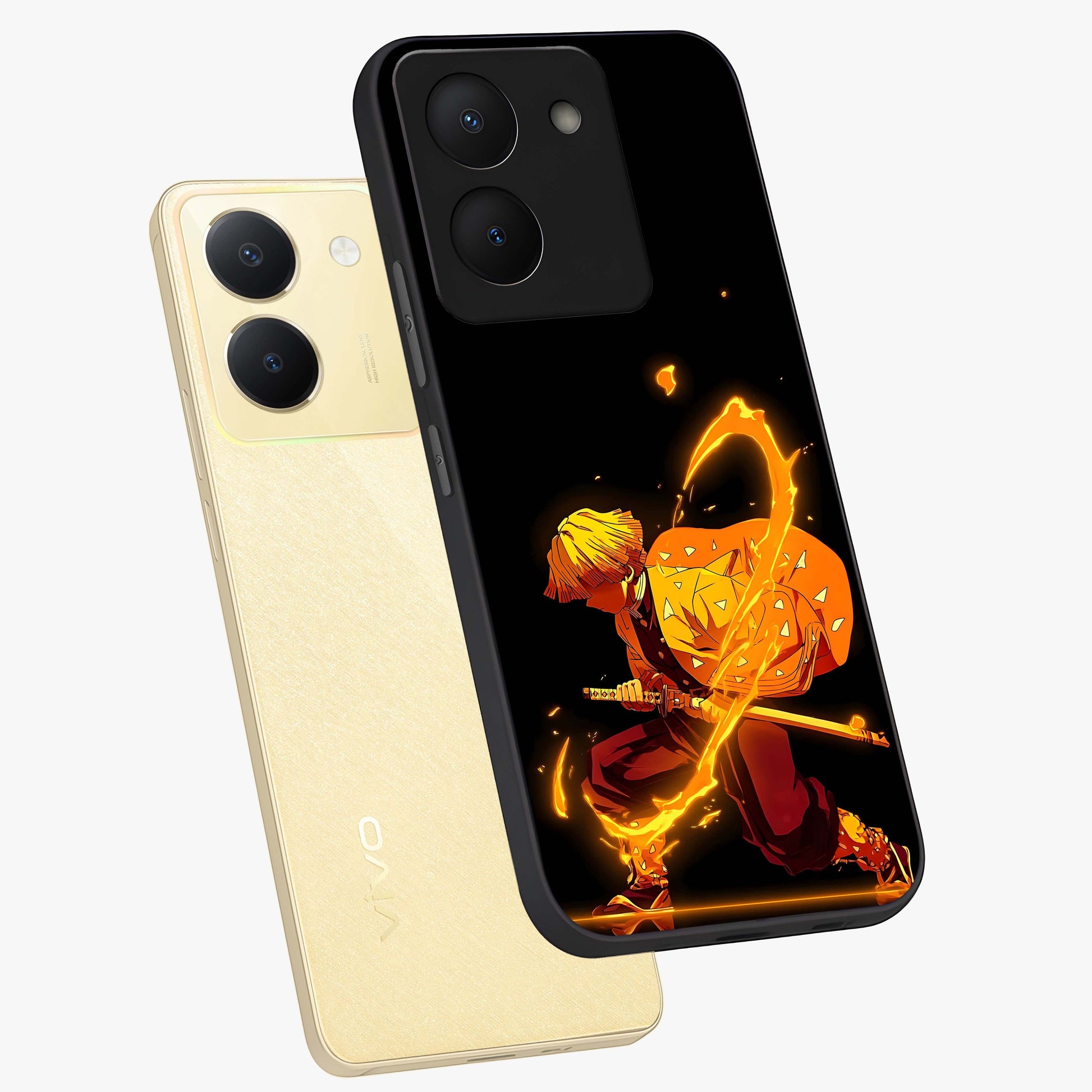 Thunder Flame Execution Glass Case displayed in angled mockup highlighting dramatic fire themed design with intense fantasy aesthetic.