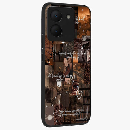 Bittersweet Aesthetic Chaos Glass Case upright view showcasing bold artistic chaos design with modern aesthetic style.