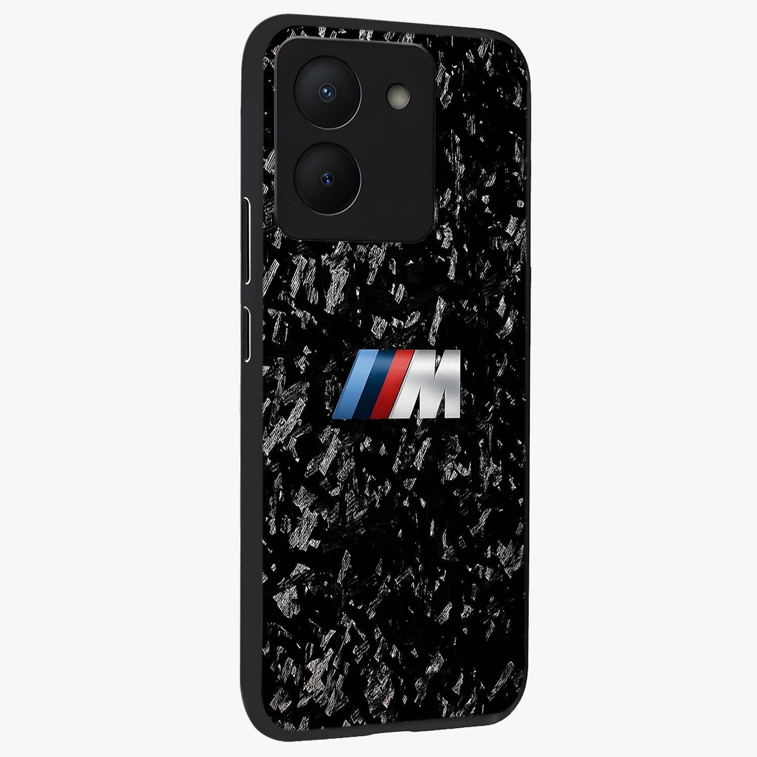 Carbon Speed Mark Glass Case upright view showcasing modern carbon speed graphic with bold automotive theme.