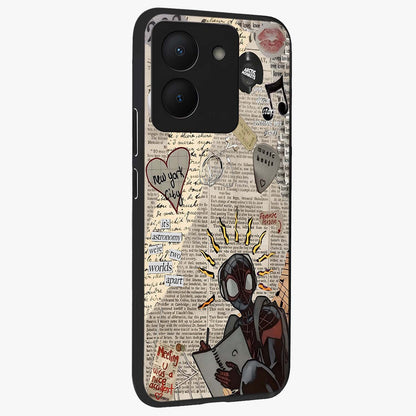City Dream Sketch Glass Case upright view showcasing urban skyline artwork with stylish hand drawn design.