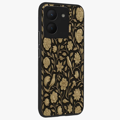 Golden Evil Eye Mandala Glass Case upright view showcasing decorative evil eye mandala artwork with spiritual aesthetic style.
