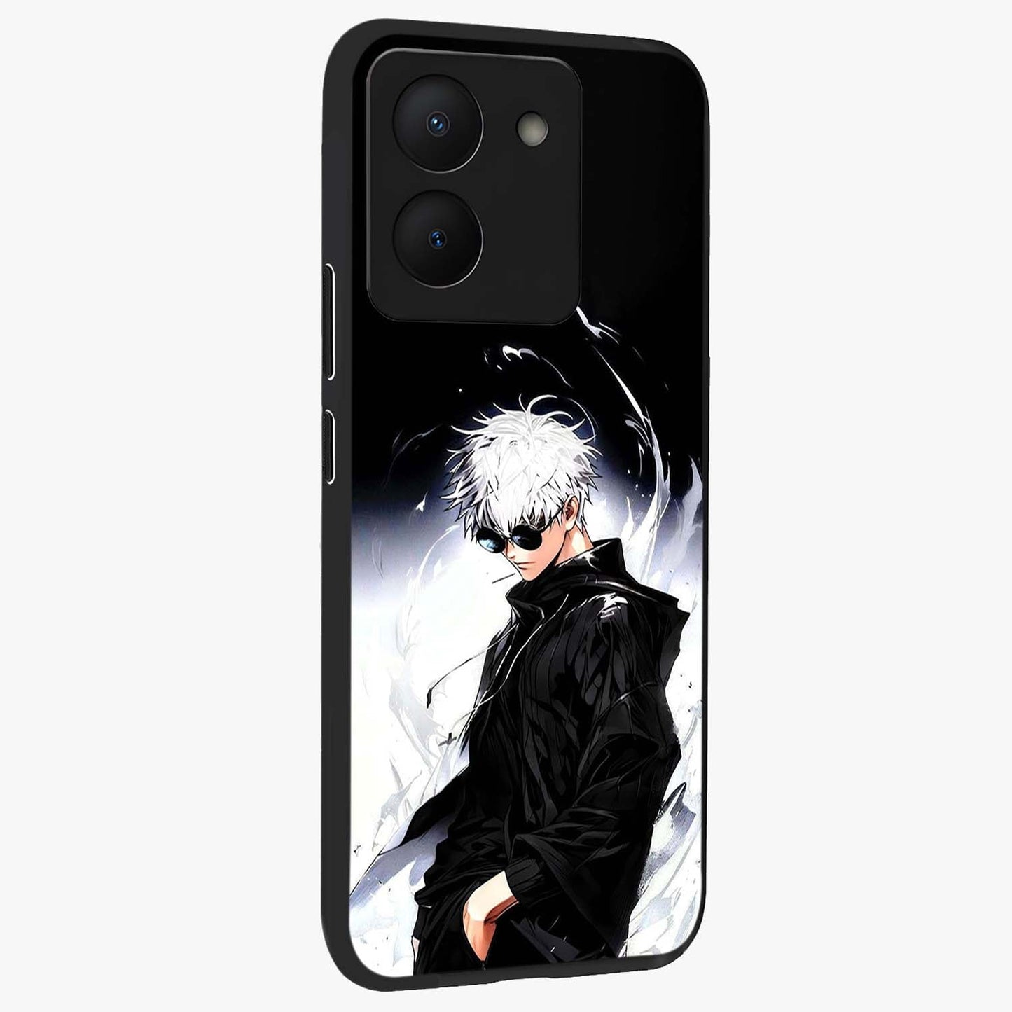 Limitless Shadow King Glass Case upright view showcasing bold shadow warrior artwork with epic fantasy theme.