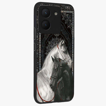 Majestic Ride Legacy Glass Case upright view showcasing dynamic ride inspired artwork with modern automotive theme.