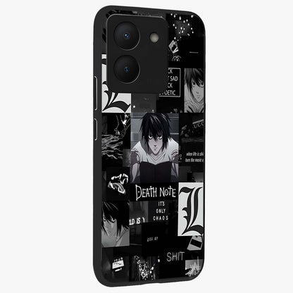 Midnight Chaos Mind Glass Case upright view showcasing expressive abstract artwork with bold dark theme.