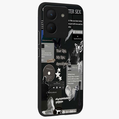 Midnight Love Echo Glass Case upright view showcasing expressive romantic artwork with dreamy midnight theme.