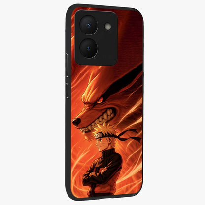 Nine Tails Legacy Glass Case upright view showcasing dramatic nine-tails artwork with intense anime themed design.