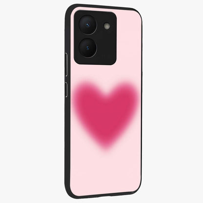 Pink Aura Heart Glass Case upright view showcasing romantic heart artwork with soft pastel theme.