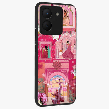 Pink Palace Muse Glass Case upright view showcasing artistic palace artwork with graceful royal theme.