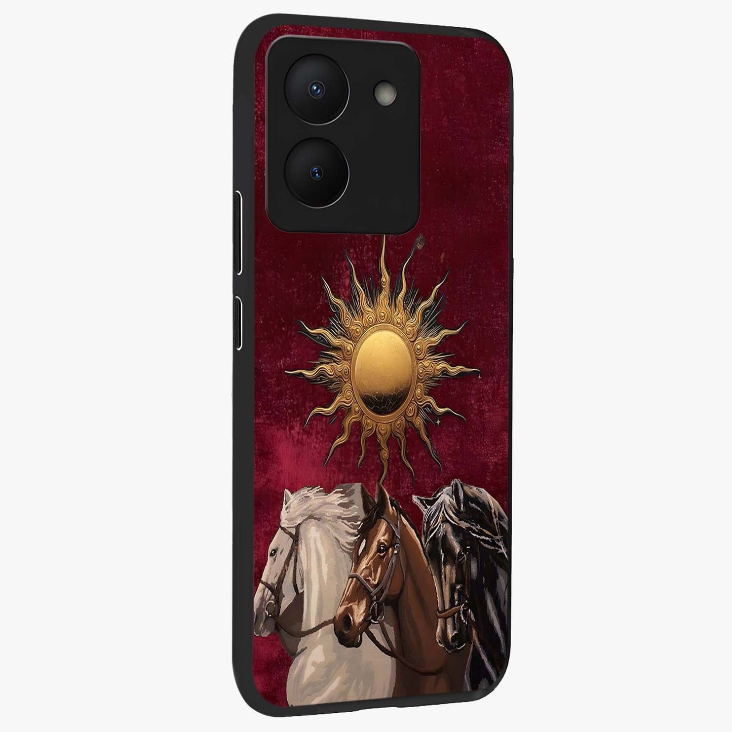 Solar Riders Glass Case upright view showcasing energetic rider artwork with bold adventure theme.