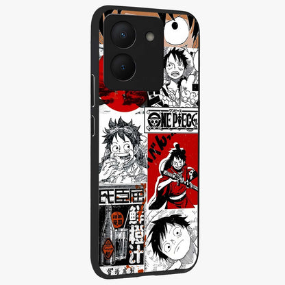 Strawhat Chaos Panels Glass Case upright view showcasing energetic anime artwork with bold adventure theme.