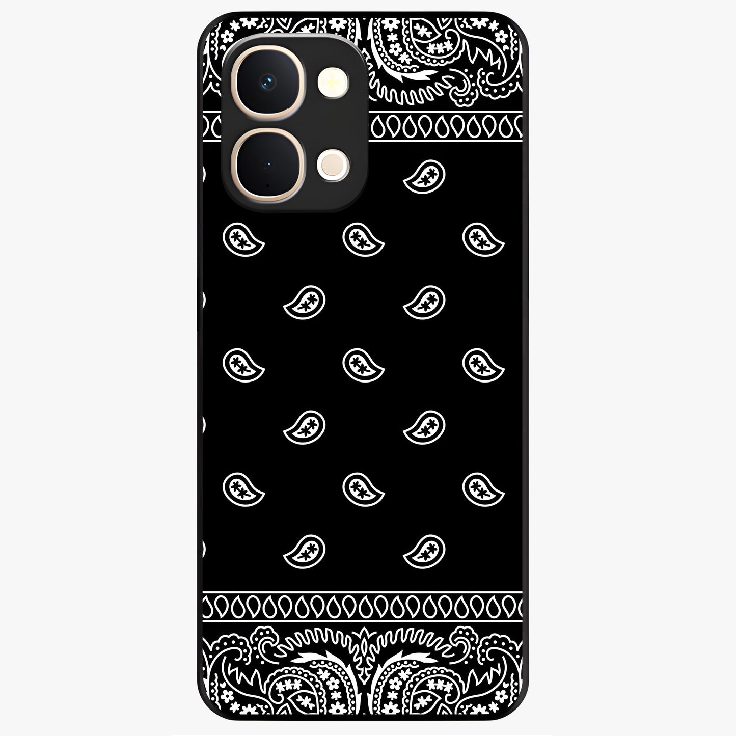 Retro Rebel Threads Glass Case showing flat back view with vintage street style artwork and glossy glass finish.