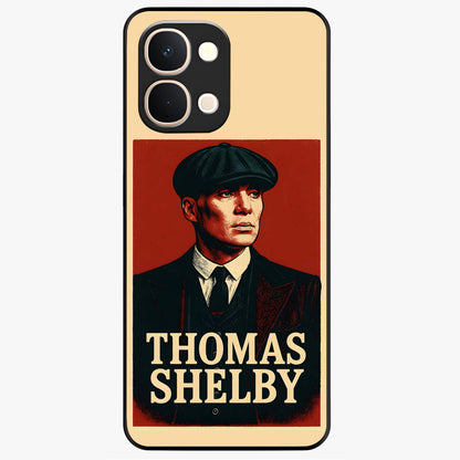 Vintage Mafia Authority Glass Case showing flat back view with bold vintage mafia inspired artwork and glossy glass finish.