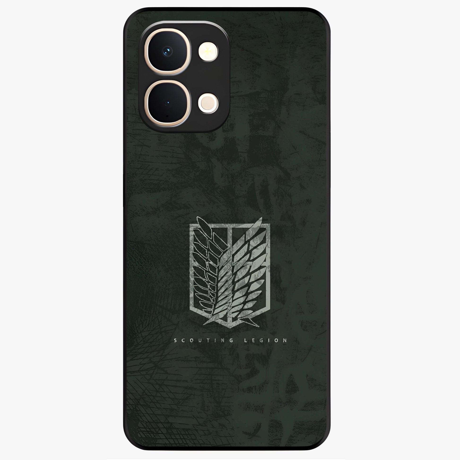Wings Of Freedom Glass Case showing flat back view with symbolic wings artwork and glossy glass finish.