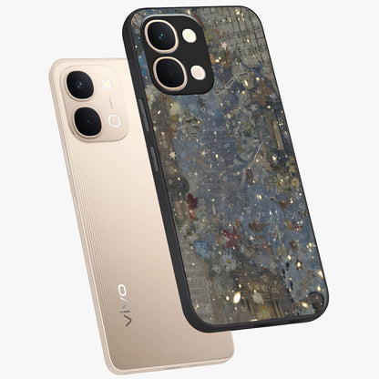 Aesthetic Astrolophia Glass Case displayed in angled mockup highlighting artistic aesthetic elements and smooth glass surface.