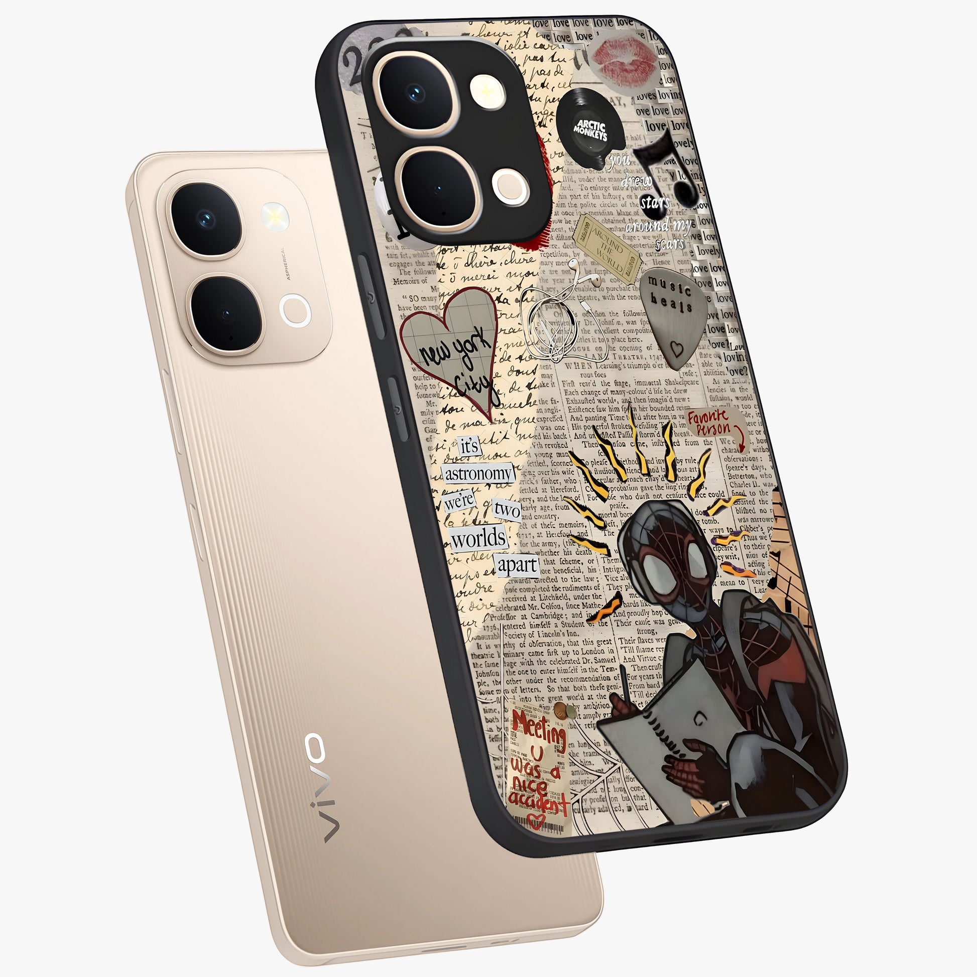 City Dream Sketch Glass Case displayed in angled mockup highlighting minimal city illustration with aesthetic sketch style.
