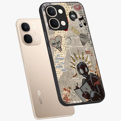 City Dream Sketch Glass Case displayed in angled mockup highlighting minimal city illustration with aesthetic sketch style.