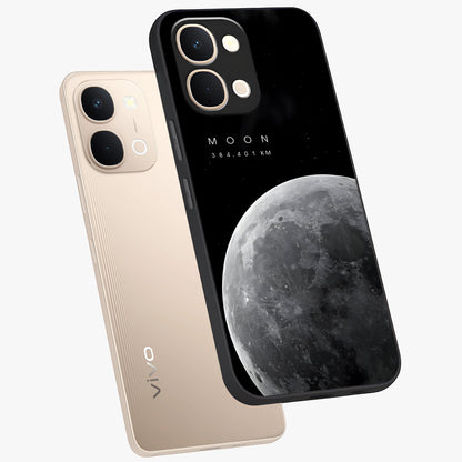 Cosmic Moon Glow Glass Case displayed in angled mockup highlighting celestial moon design with cosmic aesthetic theme.