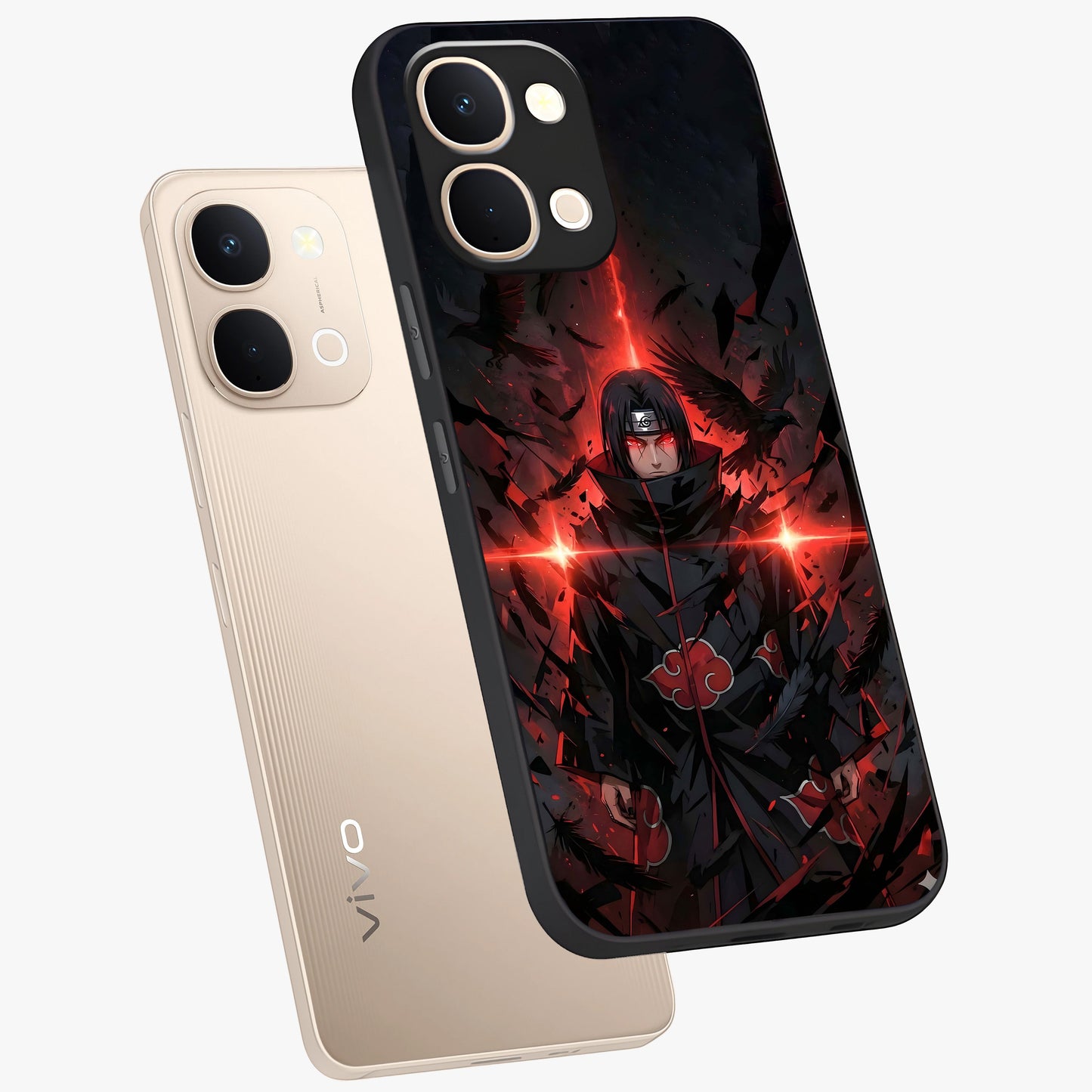 Focused Blade Discipline Glass Case displayed in angled mockup highlighting clean minimal text artwork with modern aesthetic style.