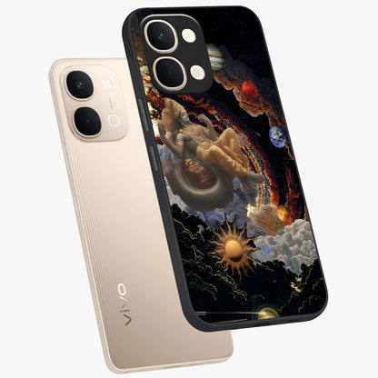 Galactic Divine God Glass Case displayed in angled mockup highlighting powerful celestial deity illustration with galactic aesthetic.