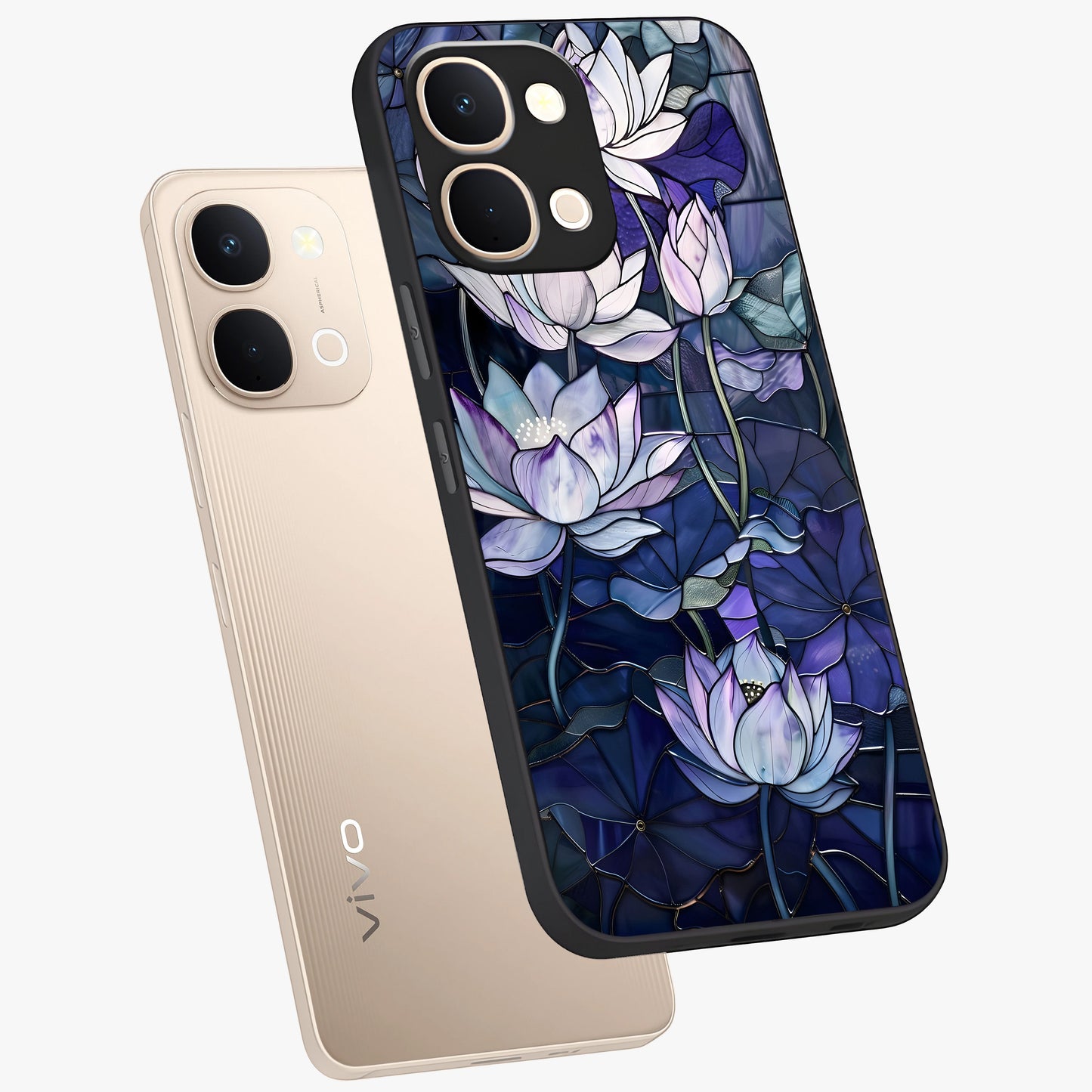 Gloss Petal Rush Glass Case displayed in angled mockup highlighting vibrant petal design with elegant floral aesthetic.