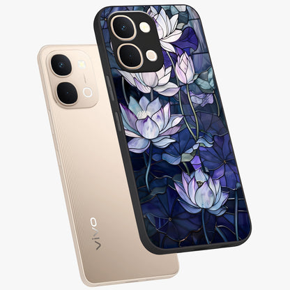 Gloss Petal Rush Glass Case displayed in angled mockup highlighting vibrant petal design with elegant floral aesthetic.