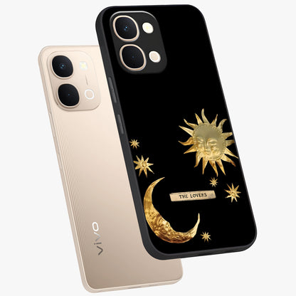 Gold Sun Blush Glass Case displayed in angled mockup highlighting radiant sun design with warm golden aesthetic.