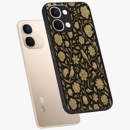 Golden Evil Eye Mandala Glass Case displayed in angled mockup highlighting protective evil eye symbol with golden mandala design.