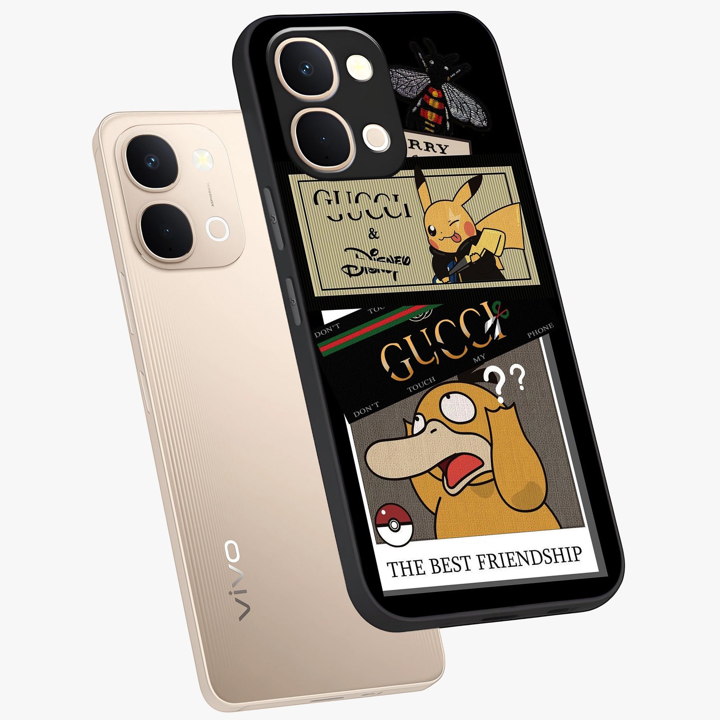 Gucci Play Mashup Glass Case displayed in angled mockup highlighting stylish fashion mashup design with bold aesthetic.