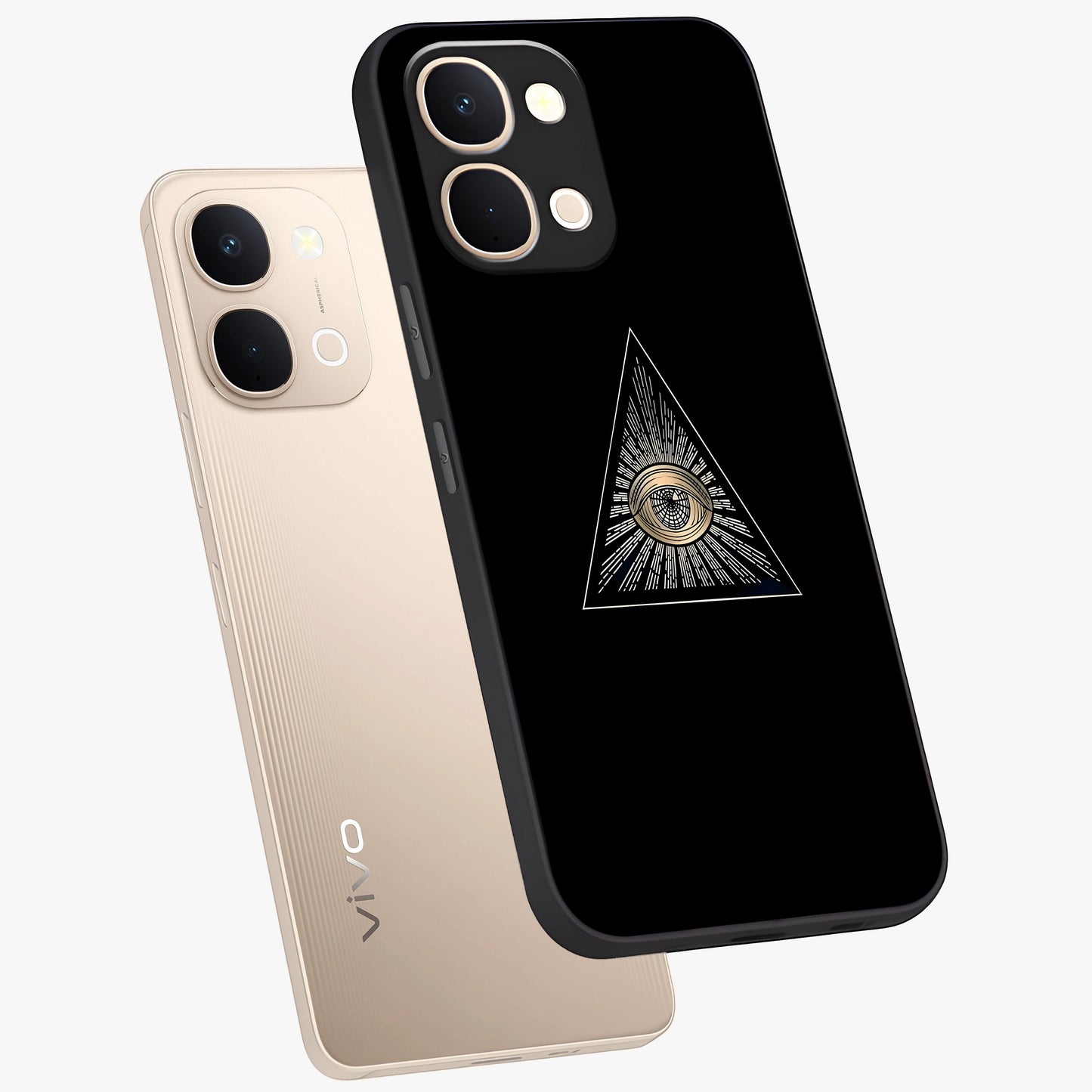 Illuminati Evil Glass Case displayed in angled mockup highlighting dark occult inspired design with bold aesthetic style.