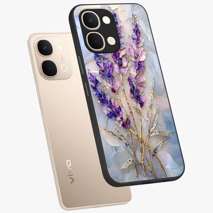 Lavender Dream Glow Glass Case displayed in angled mockup highlighting dreamy purple glow design with soft artistic style.