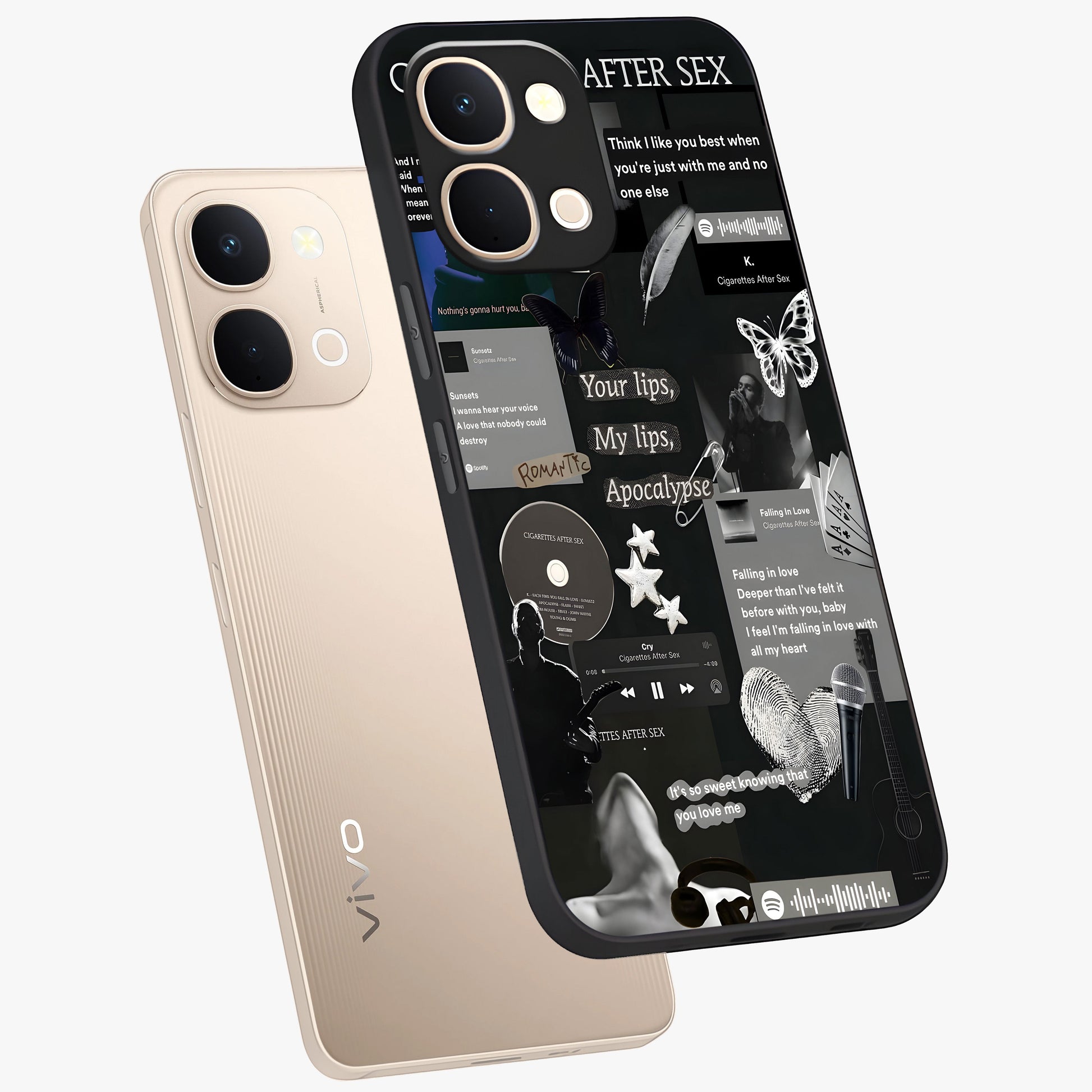 Midnight Love Echo Glass Case displayed in angled mockup highlighting elegant love inspired design with deep aesthetic style.