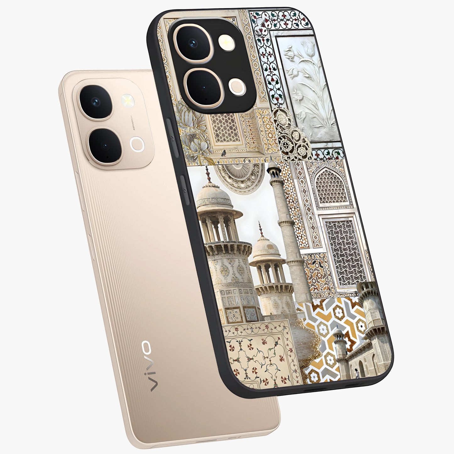 Mughal Marble Legacy Glass Case displayed in angled mockup highlighting elegant heritage marble artwork with royal aesthetic.