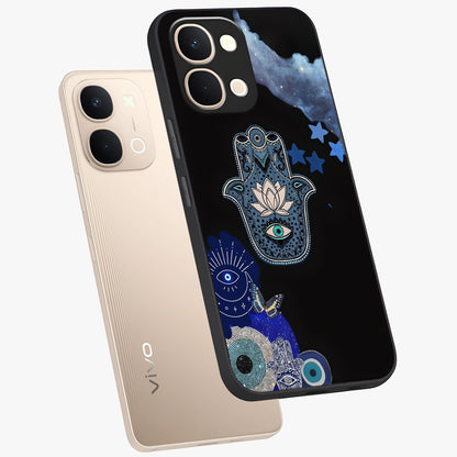 Mystic Hand Aura Glass Case displayed in angled mockup highlighting magical aura design with spiritual aesthetic style.