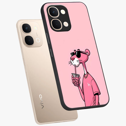 Pink Panther Glass Case displayed in angled mockup highlighting playful cartoon character design with vibrant pink aesthetic.