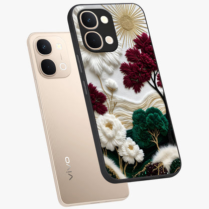 Radiant Bloom Elegance Glass Case displayed in angled mockup highlighting graceful floral design with radiant aesthetic style.
