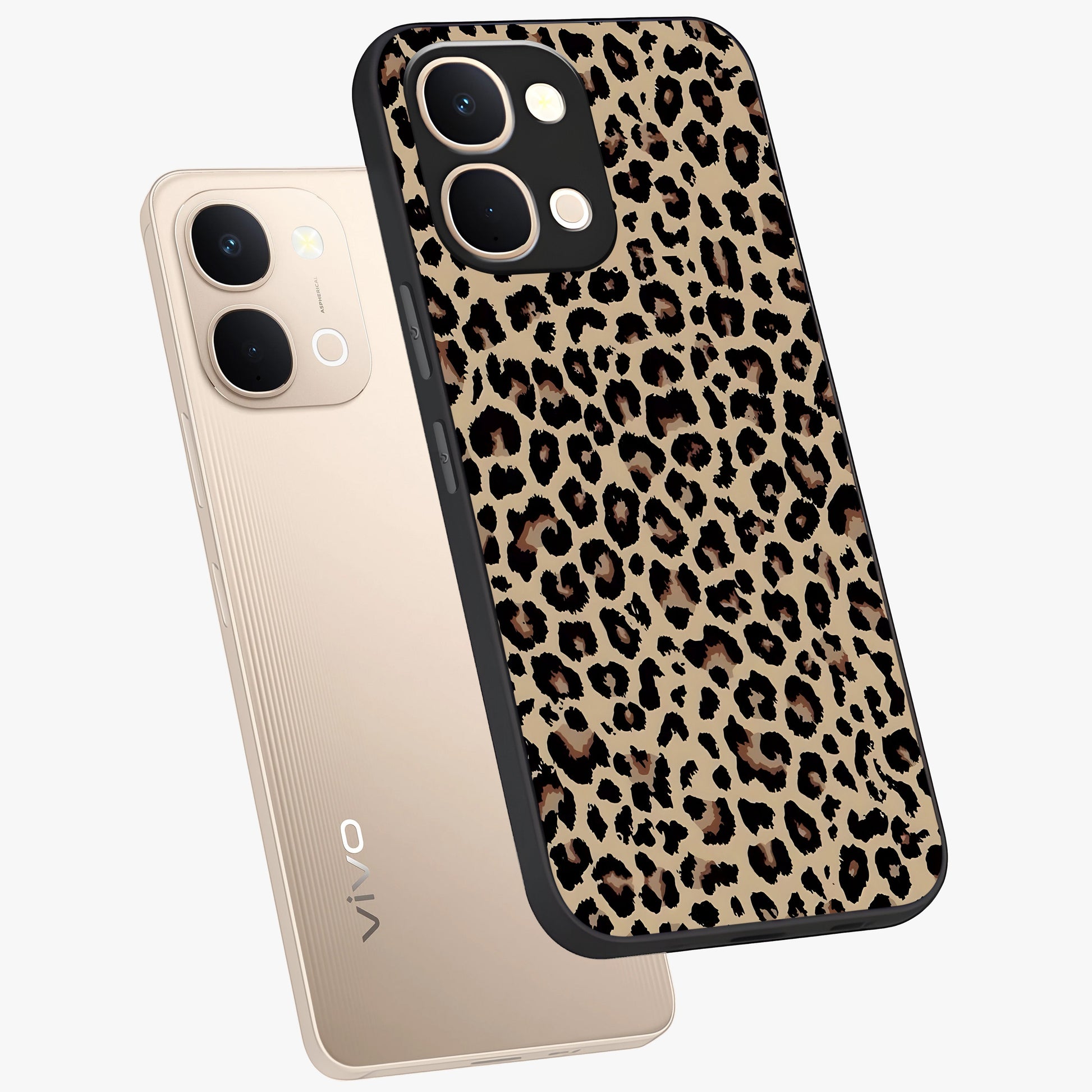 Savage Chic Pattern Glass Case displayed in angled mockup highlighting bold fashion inspired design with chic aesthetic.