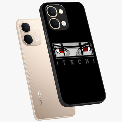 Scarlet Gaze Dominance Glass Case displayed in angled mockup highlighting intense visual design with bold scarlet aesthetic.