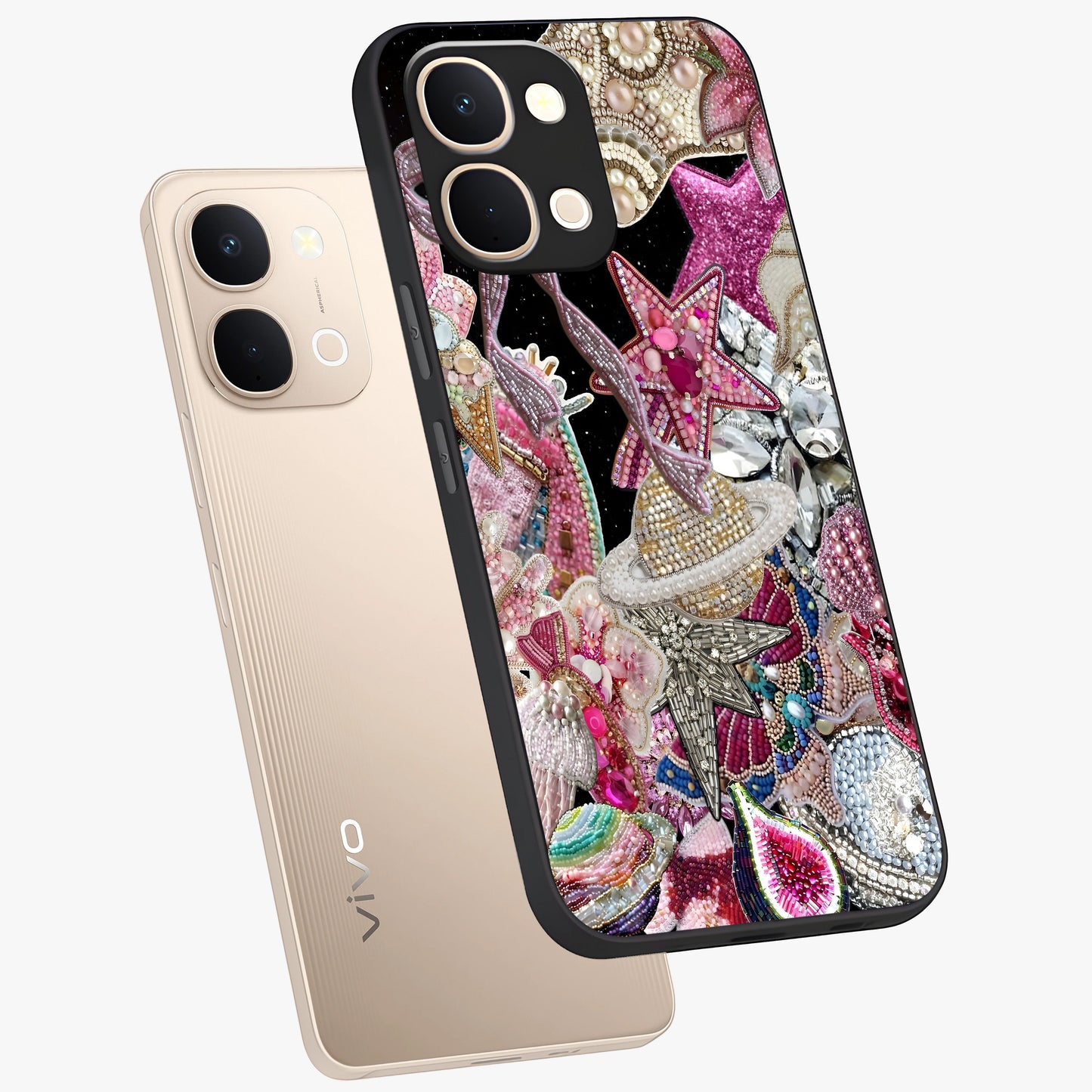 Starlit Jewel Dream Glass Case displayed in angled mockup highlighting glowing celestial jewel design with dreamy aesthetic.