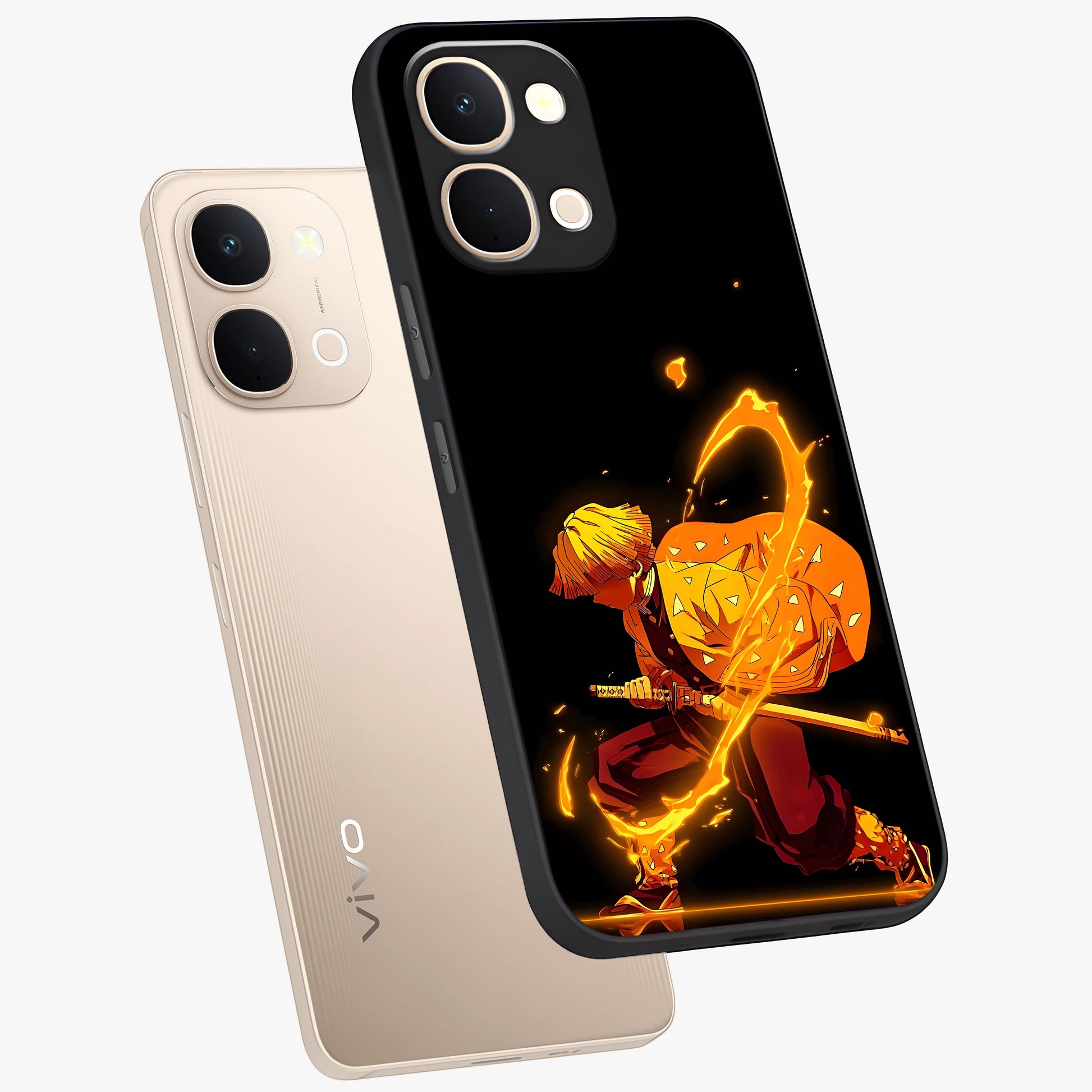 Thunder Flame Execution Glass Case displayed in angled mockup highlighting dramatic fire themed design with intense fantasy aesthetic.
