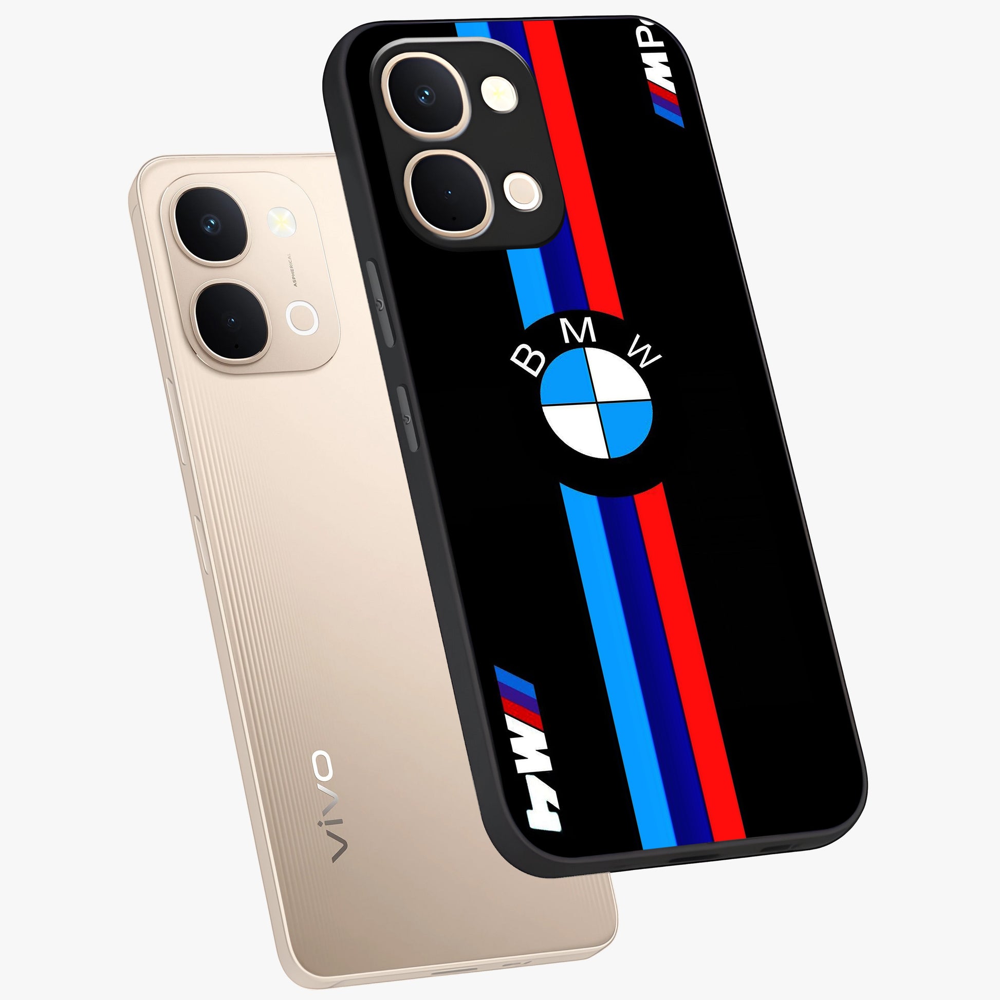 Turbo BMW Beast Glass Case displayed in angled mockup highlighting sleek racing car design with bold automotive aesthetic.