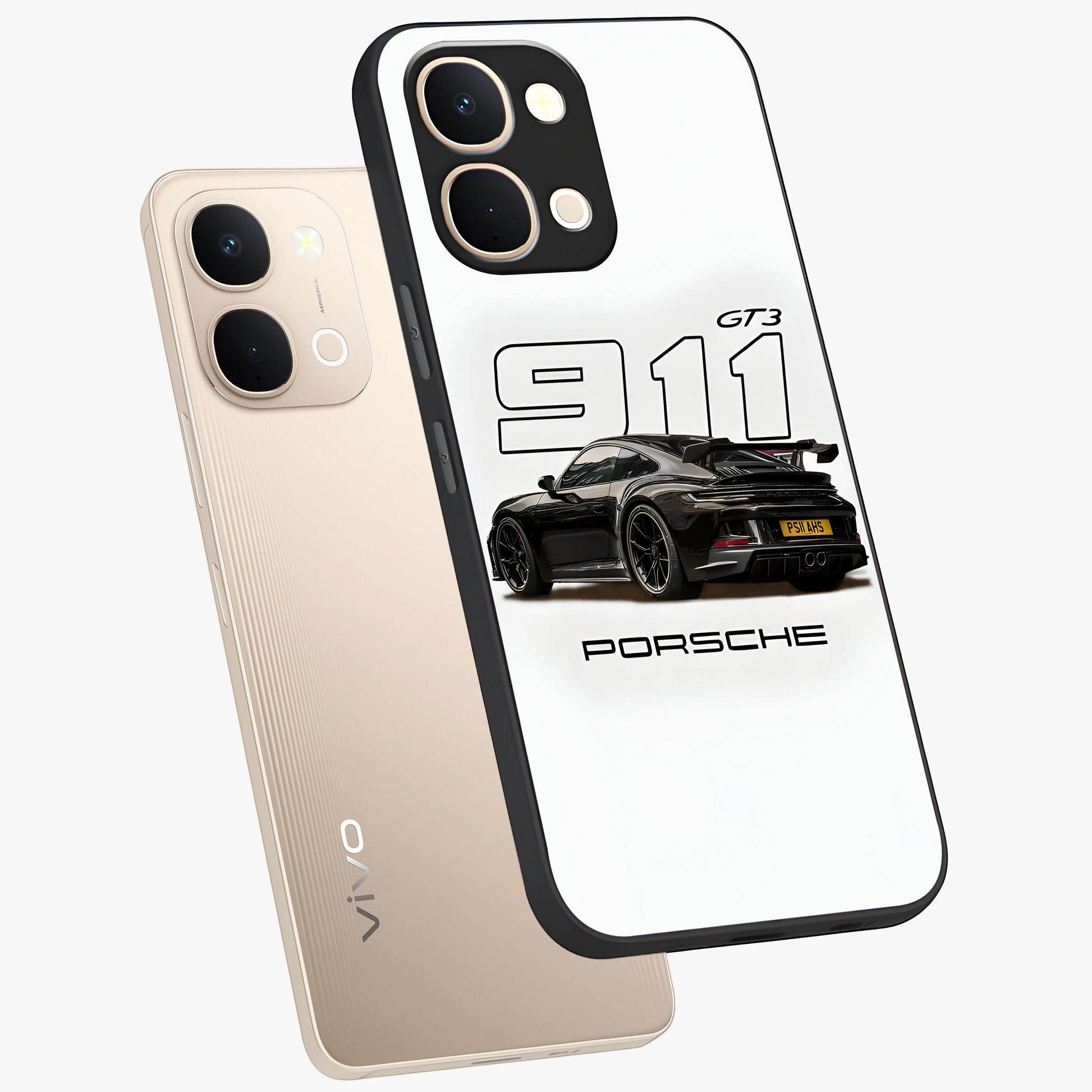 Turbo Legacy Icon Glass Case displayed in angled mockup highlighting dynamic automotive design with performance aesthetic.