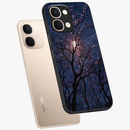 Twilight Sakura Serenade Glass Case displayed in angled mockup highlighting delicate sakura flower design with dreamy aesthetic.