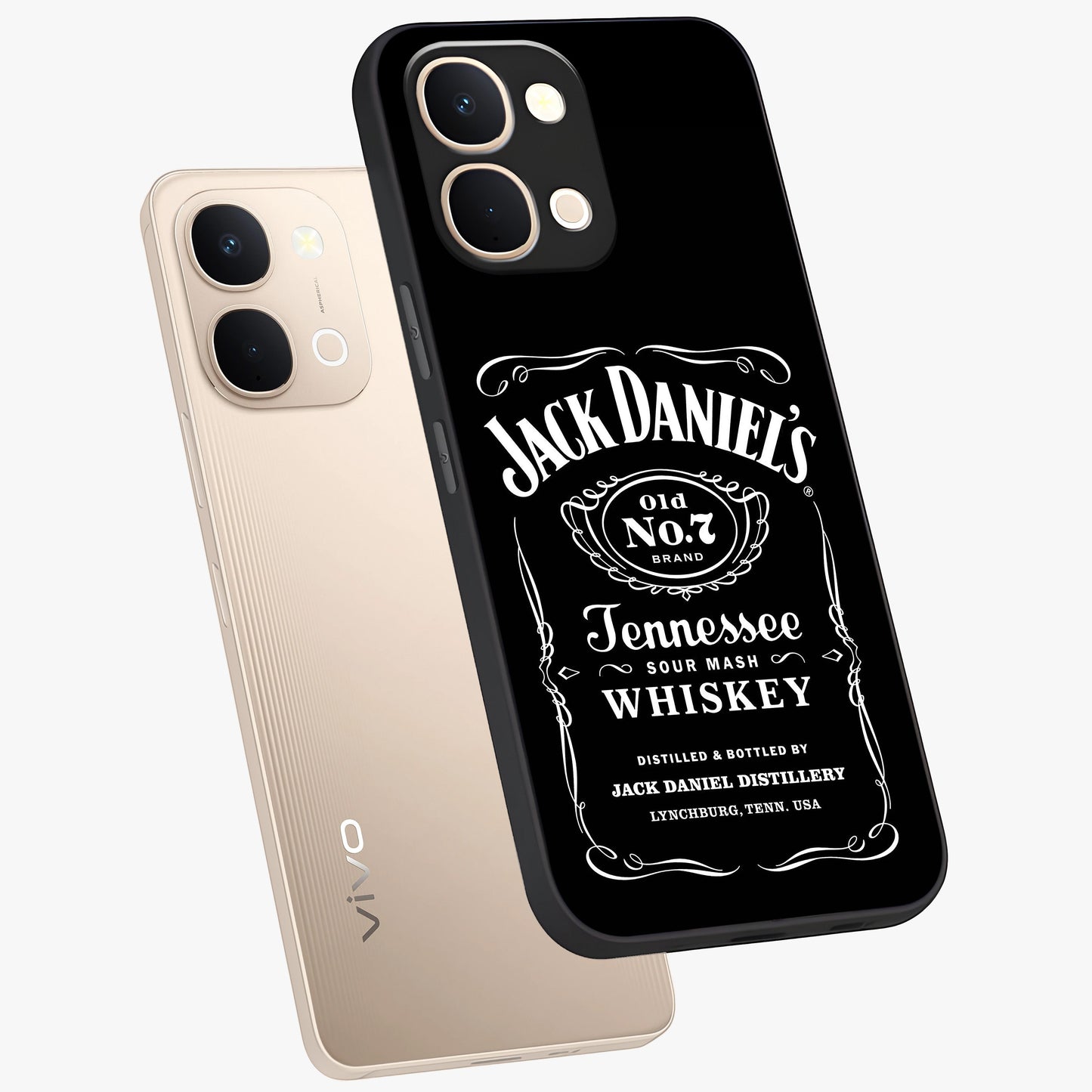Vintage Whiskey Heritage Glass Case displayed in angled mockup highlighting retro beverage themed design with heritage aesthetic.