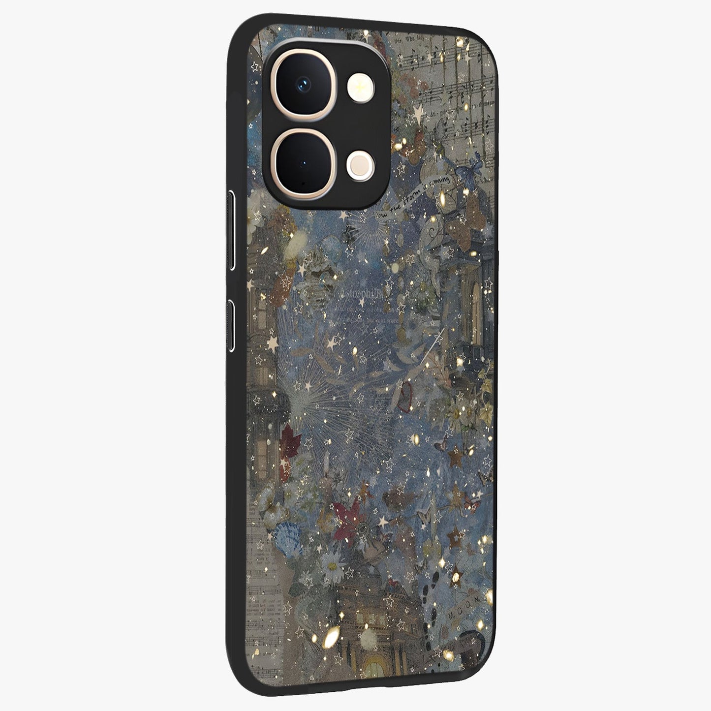 Aesthetic Astrolophia Glass Case upright view showcasing soft aesthetic theme with stylish modern look.