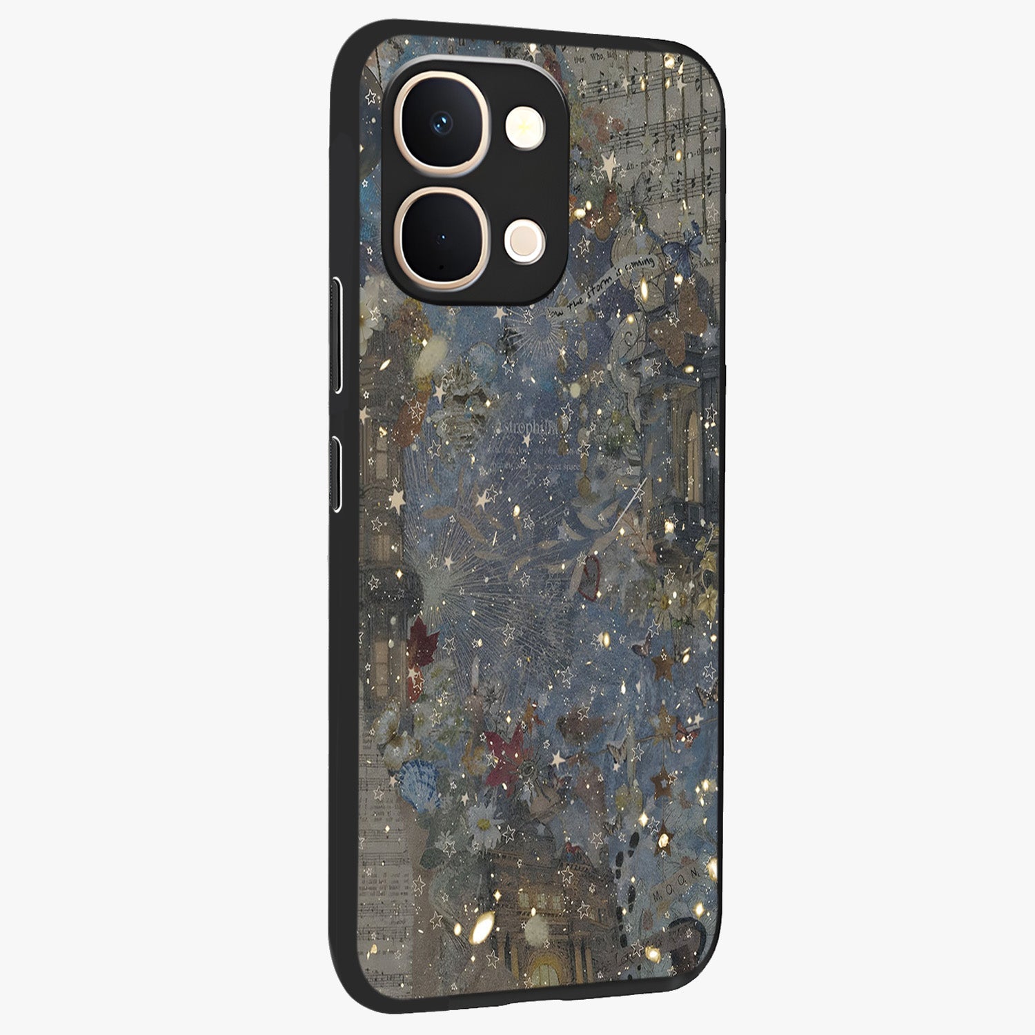 Aesthetic Astrolophia Glass Case upright view showcasing soft aesthetic theme with stylish modern look.